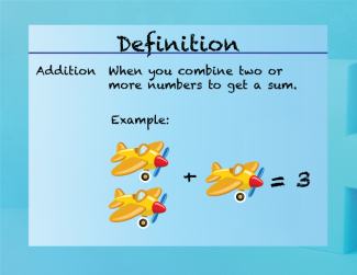 Elementary Math Definitions--Addition Subtraction Concepts--Addition