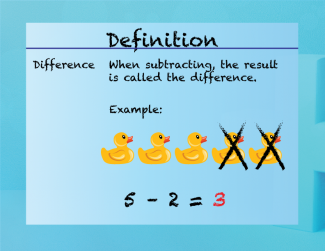 Elementary Math Definitions--Addition Subtraction Concepts--Difference