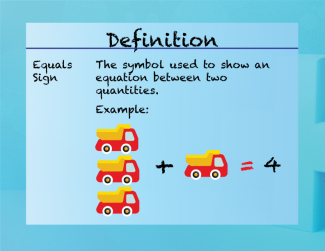 Elementary Math Definitions--Addition Subtraction Concepts--Equals Sign