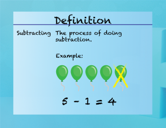 Elementary Math Definitions--Addition Subtraction Concepts--Subtracting