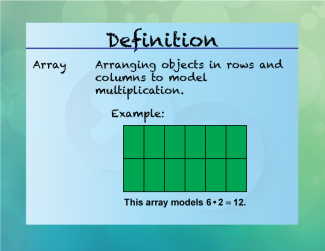 Elementary Definition--Multiplication and Division Concepts--Array