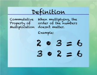 Elementary Definition--Multiplication and Division Concepts--CommutativeProperty