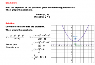 Math Example--Quadratics--Equations of Parabolas--Example 5