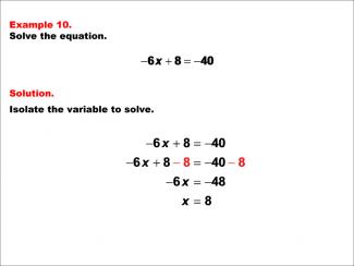 Math Example--Solving Equations--One-Variable Equations: Example 10