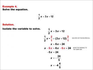 Math Example--Solving Equations--Equations with Fractions: Example 4