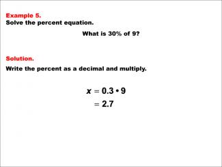 Math Example--Percents-- Equations with Percents: Example 5