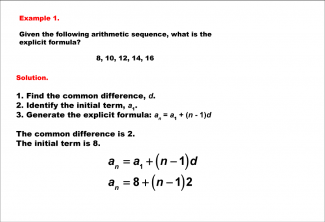 Math Example--Sequences and Series--Finding the Explicit Formula of an Arithmetic Sequence: Example 1