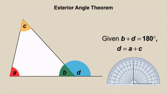 Animated Math Clip Art--Triangles--Exterior Angle Theorem 2