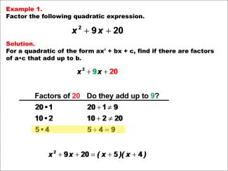 Math Example--Quadratics--Factoring Quadratics: Example 1