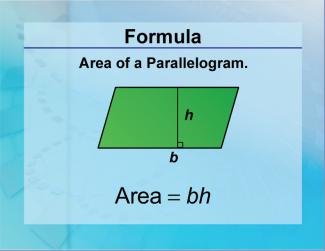 Formulas--Area of a Parallelogram