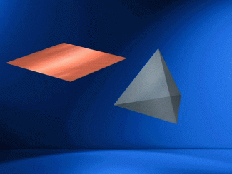 Animated Math Clip Art--3D Geometry--Tetrahedron with Horizontal Cross-Section