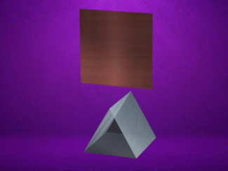 Animated Math Clip Art--3D Geometry--Triangular Prism with Vertical Cross-Section