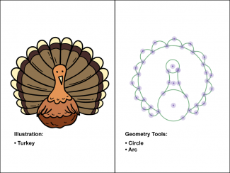 Holiday Math Clip Art--Geometric Construction--Turkey 2