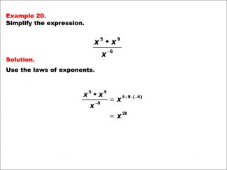 Math Example--Exponential Concepts--Laws of Exponents: Example 20