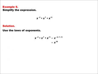 Math Example--Exponential Concepts--Laws of Exponents: Example 6