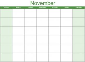 Math Clip Art--Calendar Template--November