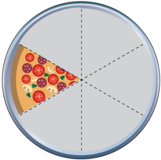 Math Clip Art--Equivalent Fractions Pizza Slices--One Sixth D