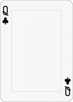 Math Clip Art--Playing Card: Queen of Clubs