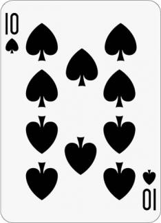 Math Clip Art--Playing Card: The 10 of Spades