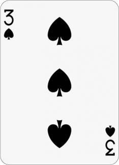 Math Clip Art--Playing Card: The 3 of Spades