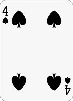 Math Clip Art--Playing Card: The 4 of Spades
