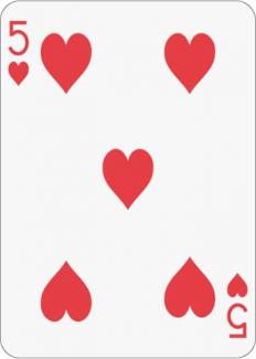 Math Clip Art--Playing Card: The 5 of Hearts