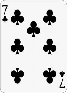 Math Clip Art--Playing Card: The 7 of Clubs