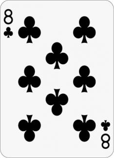Math Clip Art--Playing Card: The 8 of Clubs