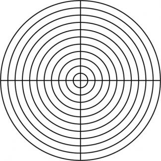 Math Clip Art--Geometry Concepts--Geometry Tools--Polar Coordinate Grid