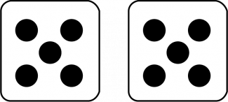 Math Clip Art--Dice and Number Models--Two Dice with 10 Showing, B