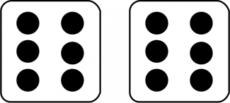 Math Clip Art--Dice and Number Models--Two Dice with 12 Showing