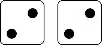 Math Clip Art--Dice and Number Models--Two Dice with 4 Showing, B