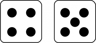 Math Clip Art--Dice and Number Models--Two Dice with 9 Showing, B