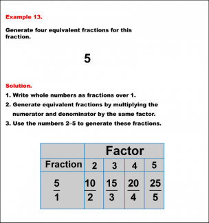 Math Example--Fraction Properties--Generating Equivalent Fractions: Example 13