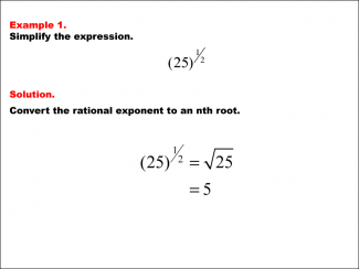 Math Example--Exponential Concepts--Rational Exponents--Example 1