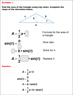 Math Example--Area and Perimeter--Triangular Area Using Trig Ratios: Example 1