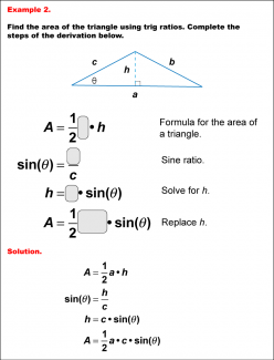 Math Example--Area and Perimeter--Triangular Area Using Trig Ratios: Example 2