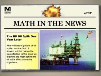 Math in the News: Issue 6--The BP Oil Spill, a Year Later