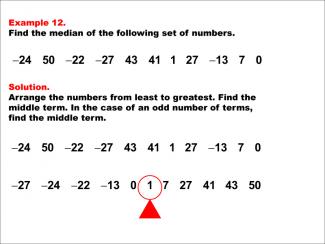 Math Example--Measures of Central Tendency--Median: Example 12