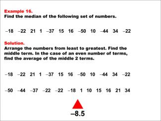 Math Example--Measures of Central Tendency--Median: Example 16