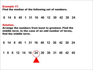 Math Example--Measures of Central Tendency--Median: Example 17