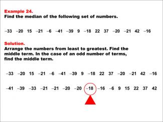 Math Example--Measures of Central Tendency--Median: Example 24