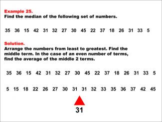 Math Example--Measures of Central Tendency--Median: Example 25