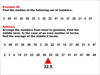 Math Example--Measures of Central Tendency--Median: Example 26