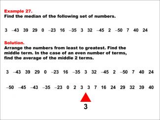 Math Example--Measures of Central Tendency--Median: Example 27