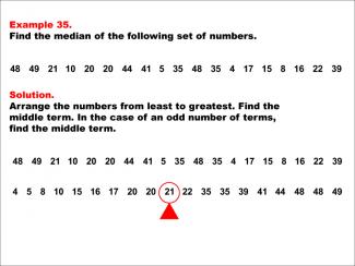 Math Example--Measures of Central Tendency--Median: Example 35