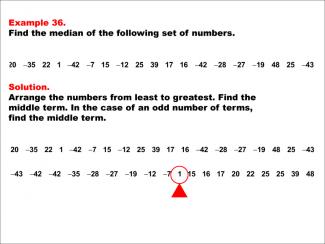 Math Example--Measures of Central Tendency--Median: Example 36