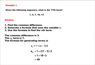 Math Example--Sequences and Series--Finding the nth Term of an Arithmetic Sequence: Example 1
