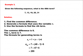 Math Example--Sequences and Series--Finding the nth Term of an Arithmetic Sequence: Example 3