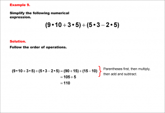Math Example--Numerical Expressions--Order of Operations--Example 09
